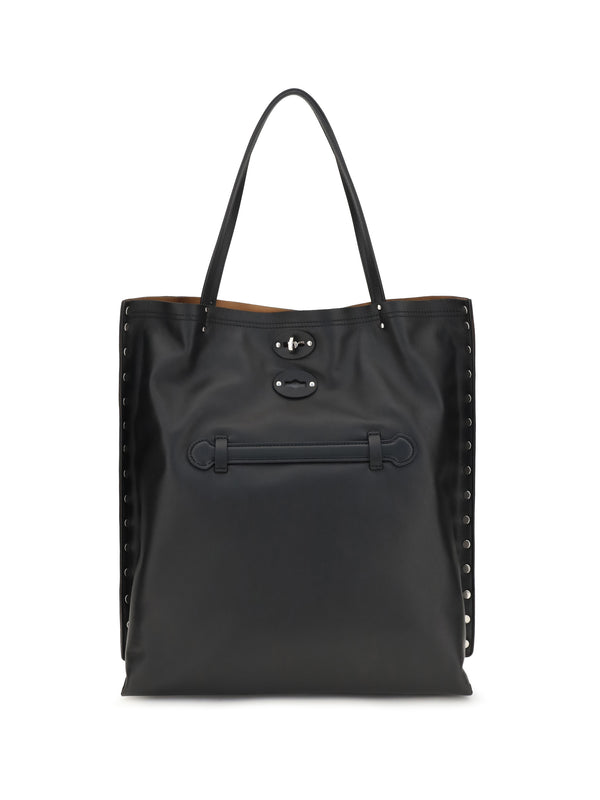 Shoulder Bag Aspasso Saeta Black Slate Calf Leather