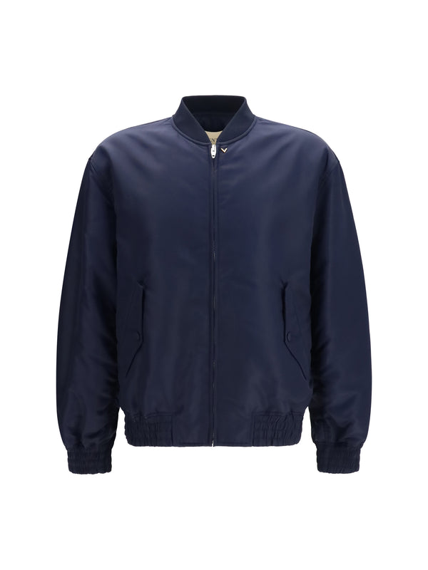Nylon Ruffled Jacket Navy Peony Polyamide