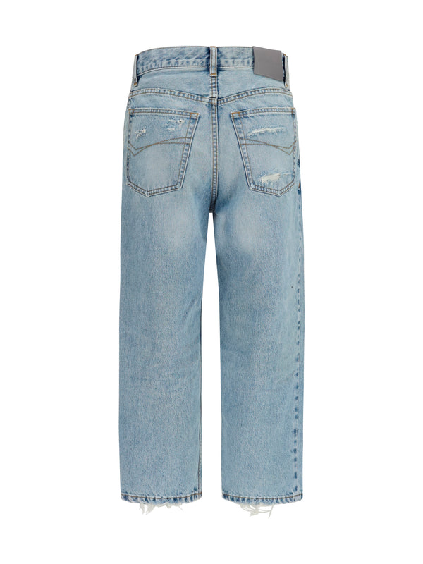 Capri Pants Jackie Bleach Light Blue Cotton Jean