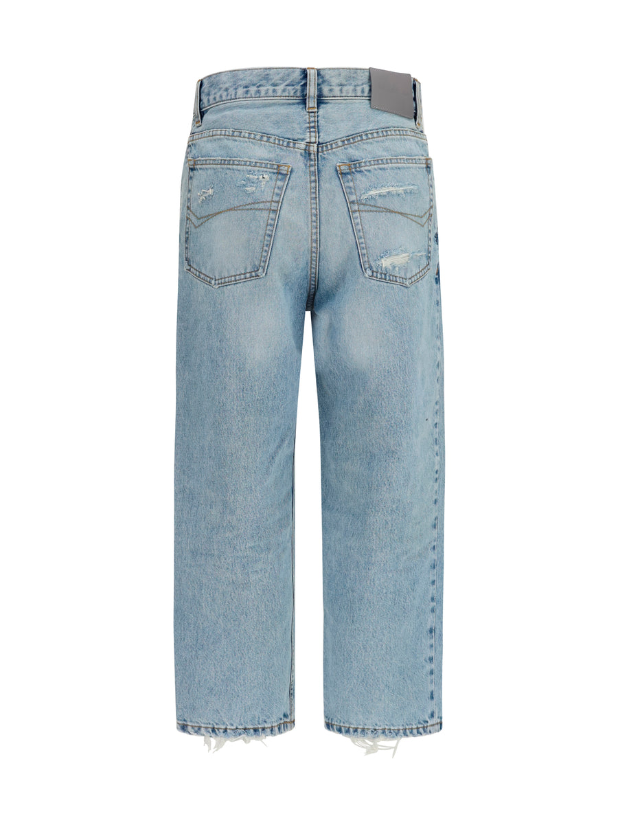 Capri Pants Jackie Bleach Light Blue Cotton Jean