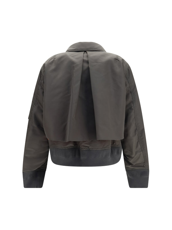 Jacket Double-Zip Nylon Dark Khaki