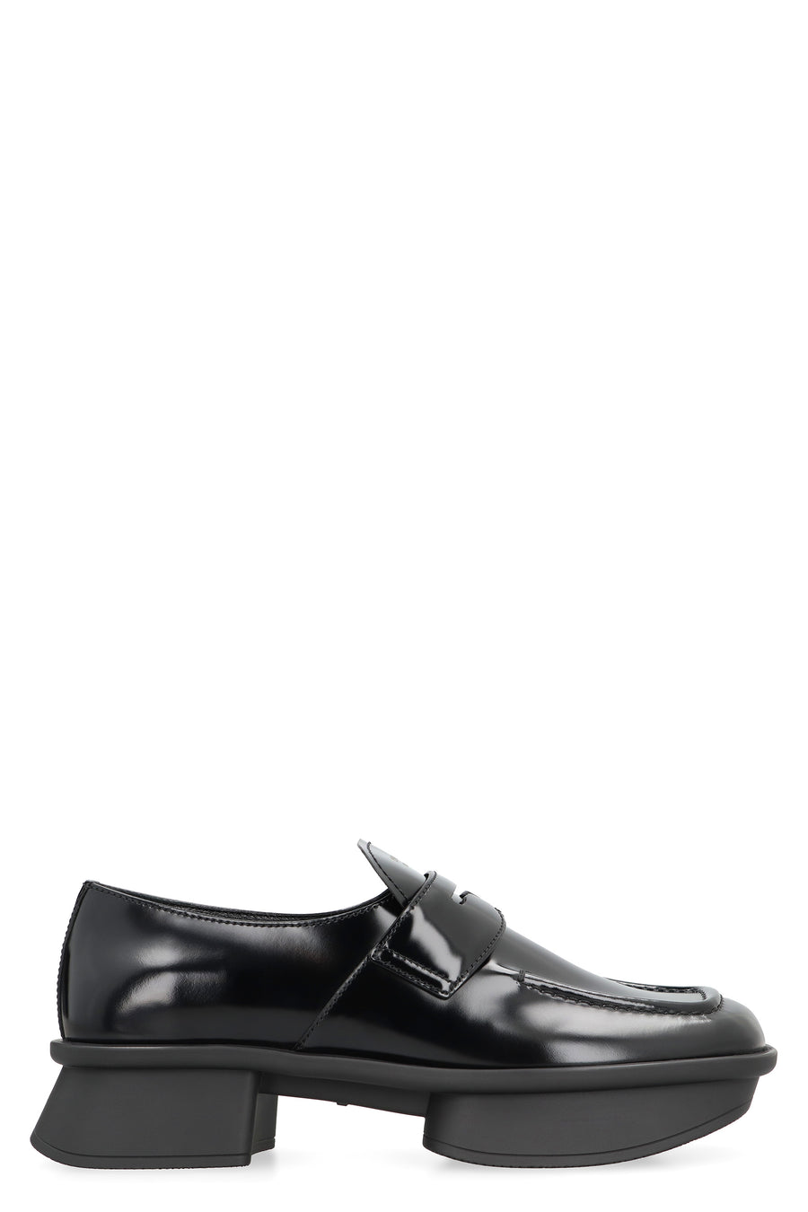 Prada Leather Loafers Black Calf