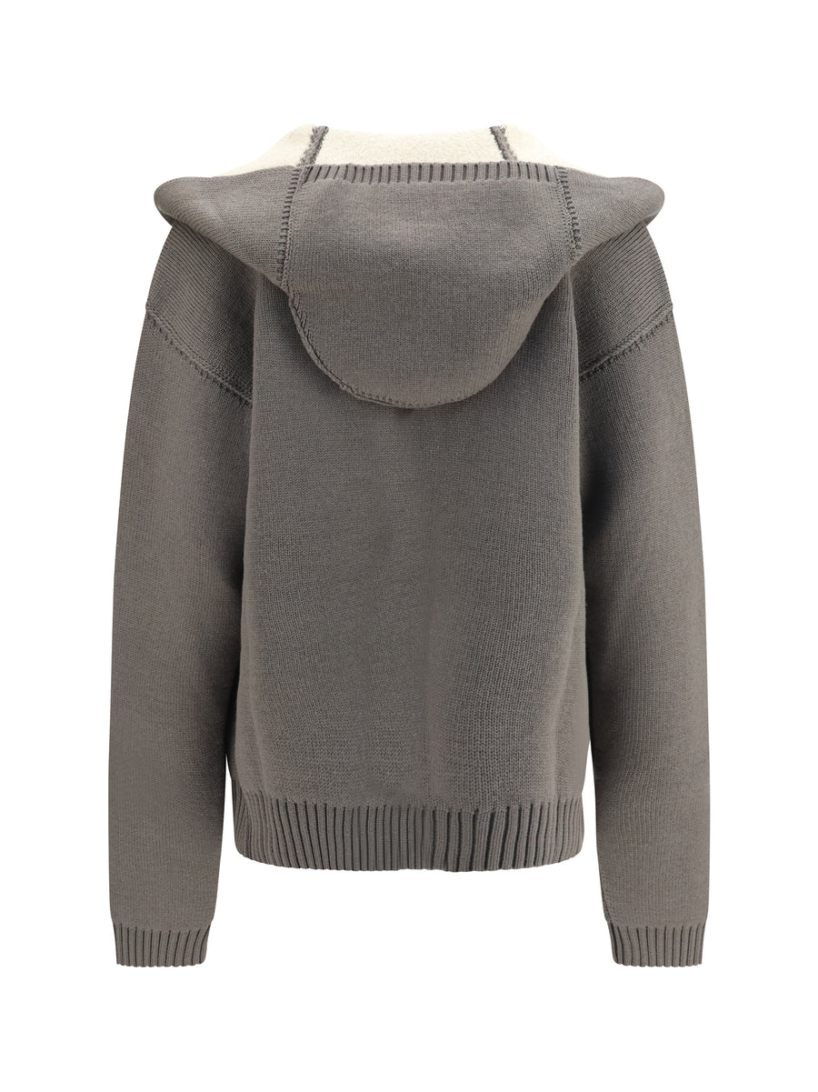 Hoodie Robe Sweater Dust/natural Fleece Wool (ovis Aries) Jacket
