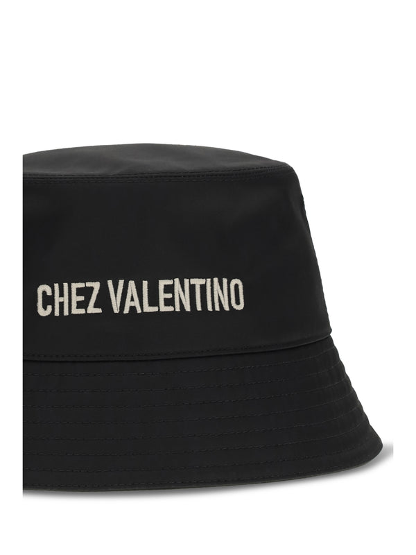 Bucket Hat Black-Cream Black/cream Cotton; Other Materials