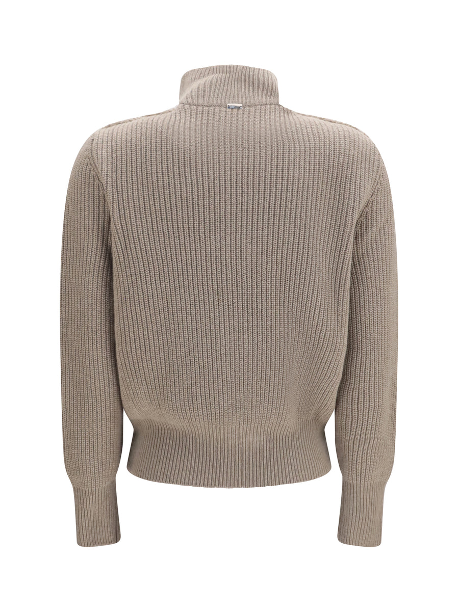 Cardigan Resort Ribbed Merino Wool Beige