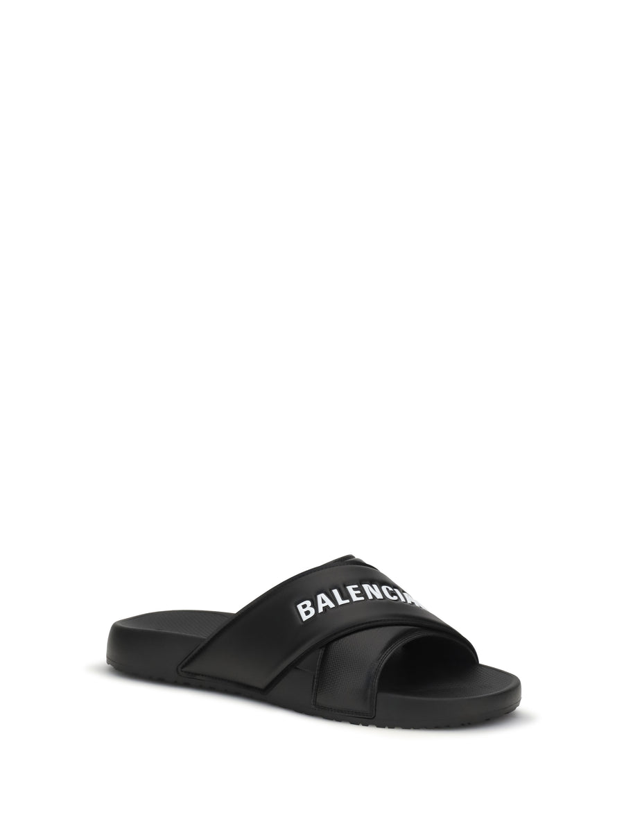 Slides Cross-Logo Black-White Black/white Rubber Trainers
