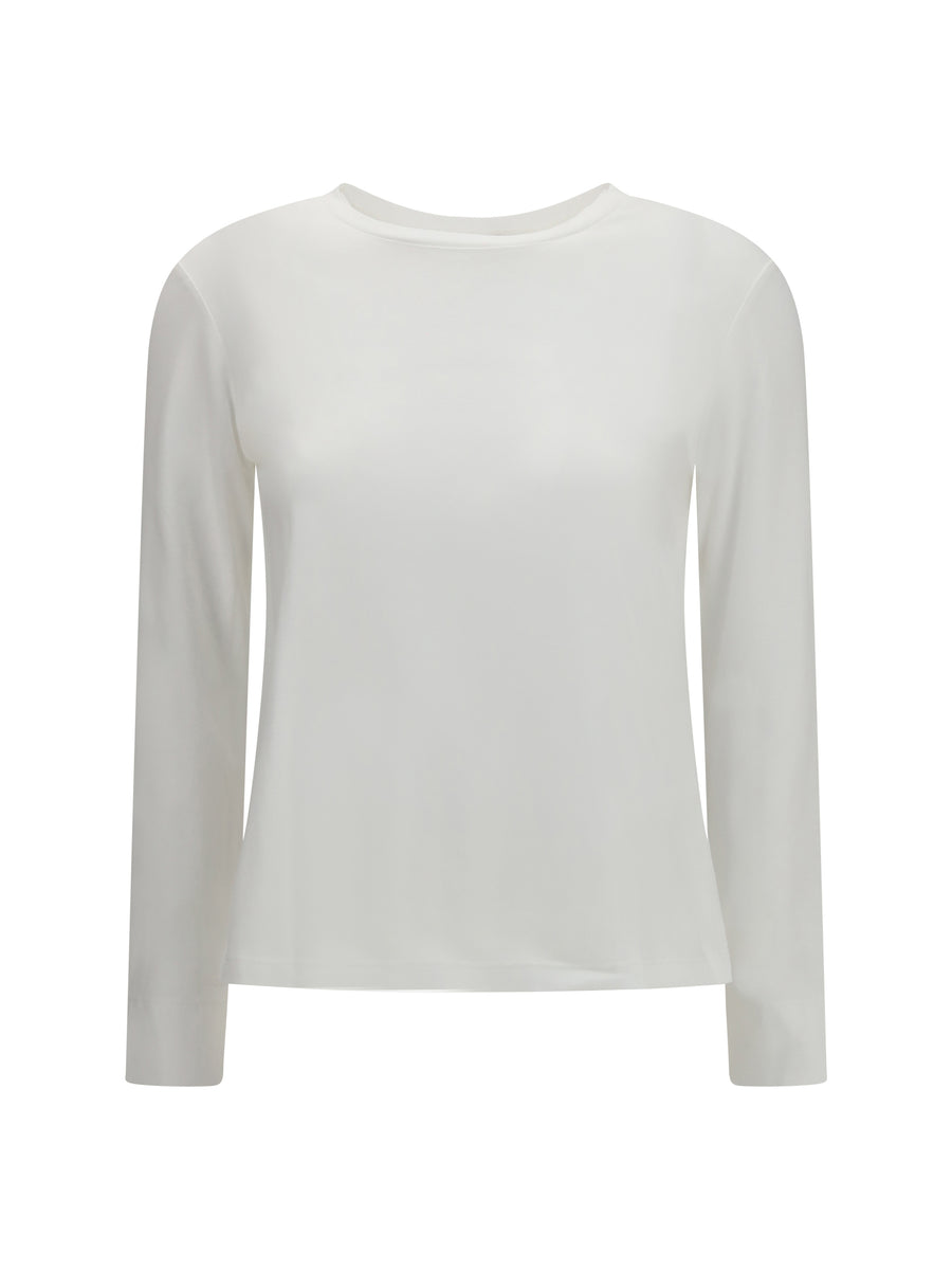 Fumetto Embroidered Logo T-Shirt Bianco Cotton; Modal T-shirts