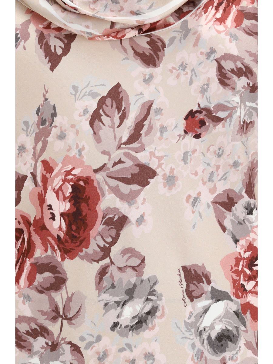 Dress Floral-Print Multi Beige Viscose