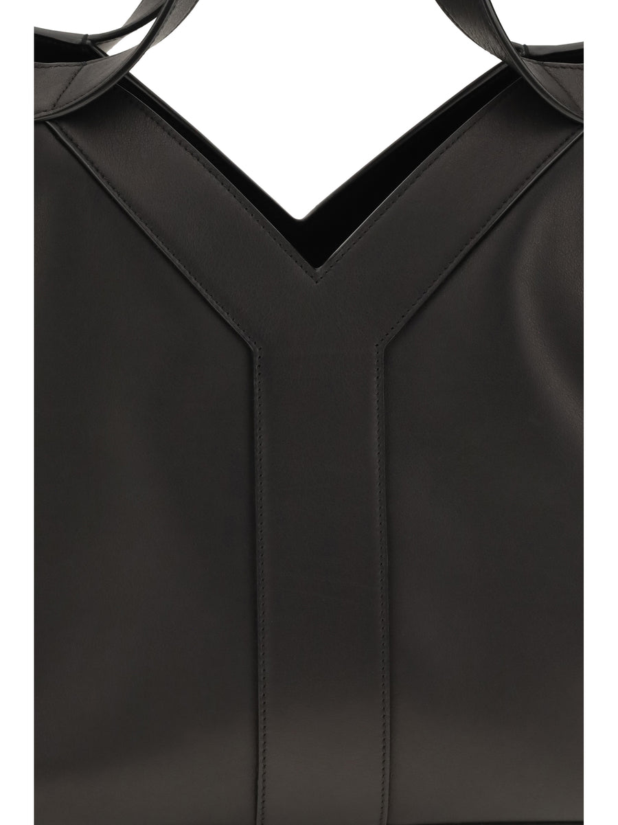 Tote Bag Small Y Calf Leather Black Shoulder