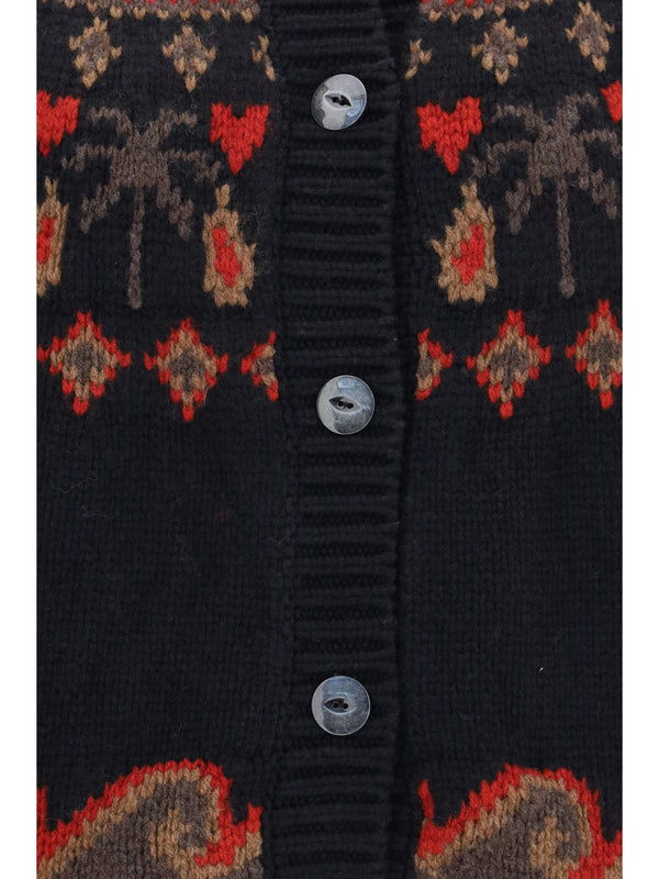 Cardigan Sweet Winter Black-Multicolour Black/multicolour Fleece Wool (ovis Aries) Jacket