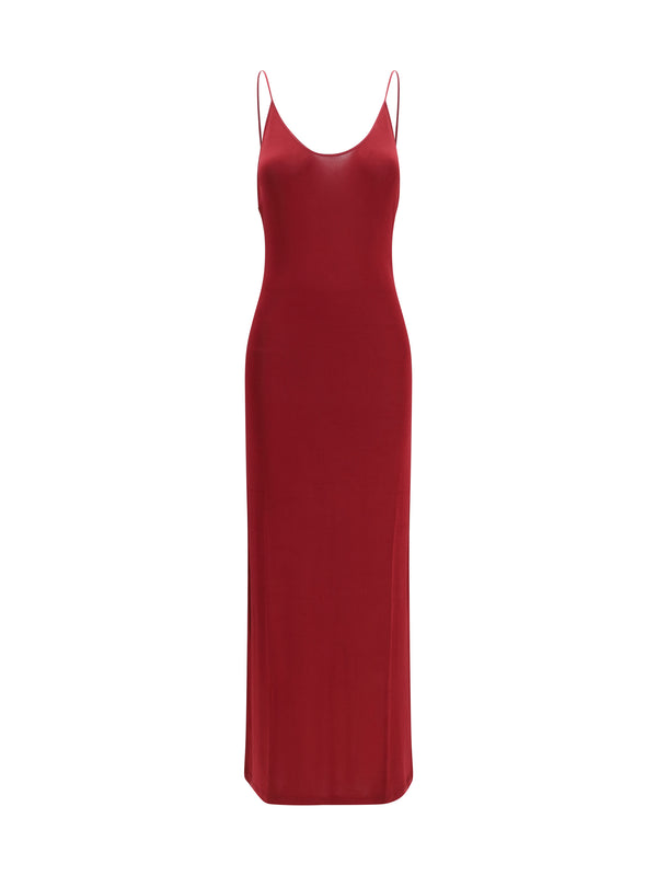 Backless Knit Dress With Cassandre Chain Bordeaux Viscose; Elastane