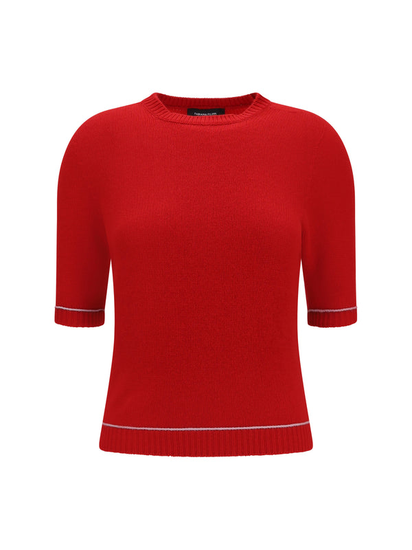 Brushed Platinum Sweater Rosso/azzurro Top