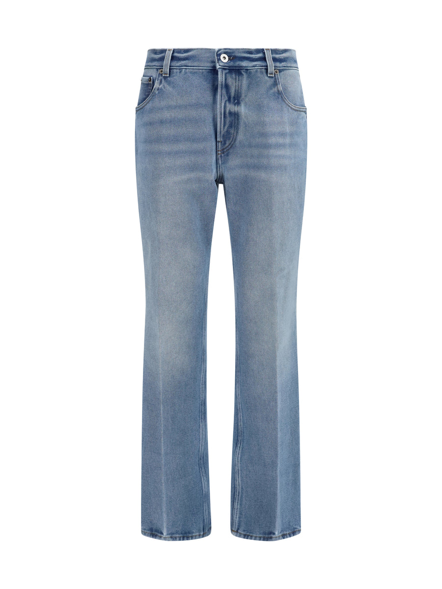 Jeans Washed Denim Light Blue Cotton