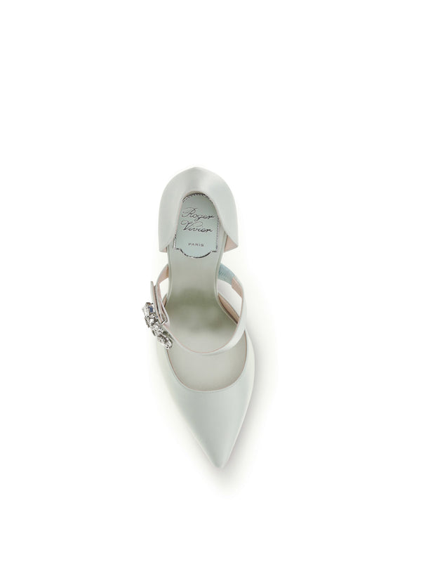 Pumps Efflorescence Dorsay Aquamarine Satin Silk