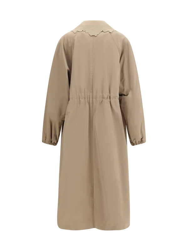Trench Coat Ottoman Taupe Polyester & Raincoats