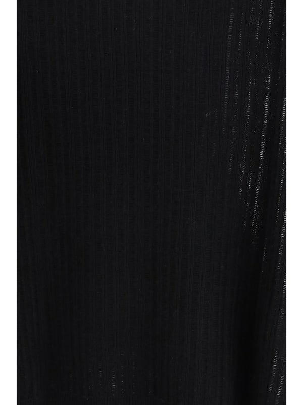 Crew-Neck Rib-Knit Sweater Black Cashmere