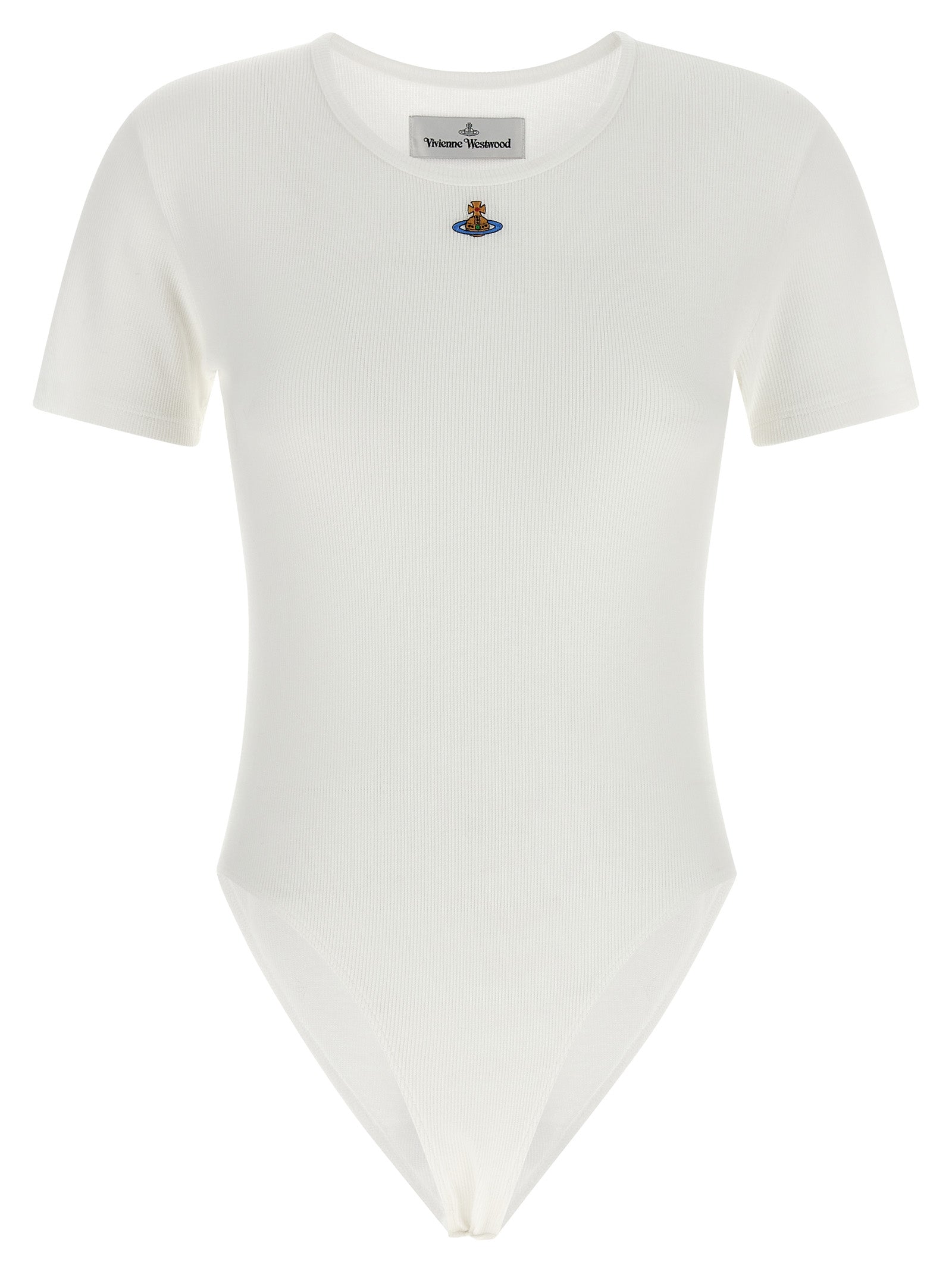 Orb Bas Relief Bodysuit White Cotton Tops