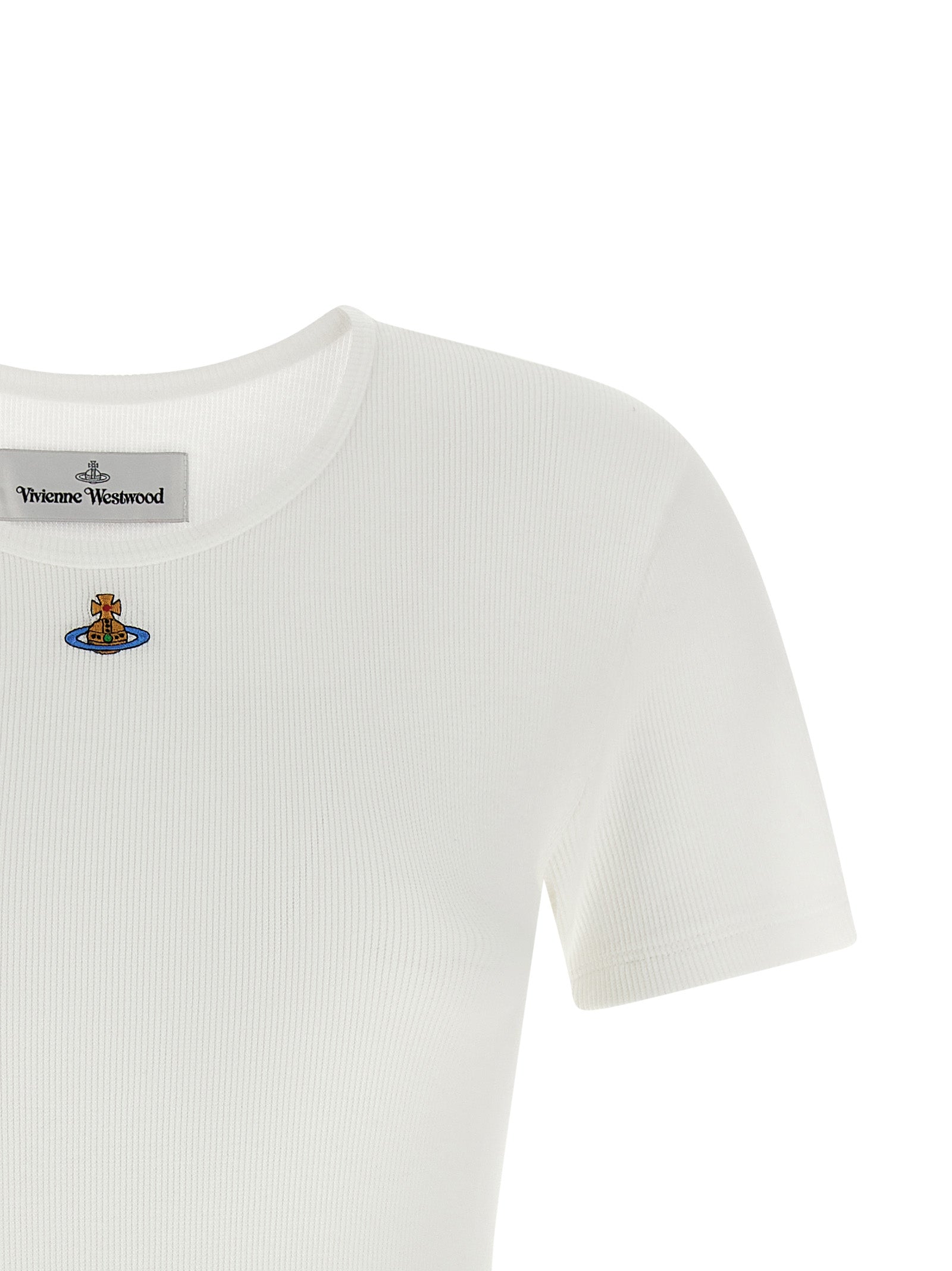 Orb Bas Relief Bodysuit White Cotton Tops