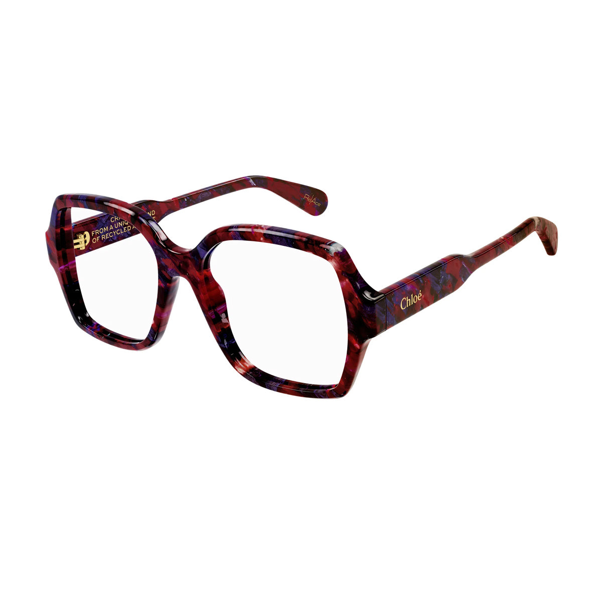 CH0155O Linea Gayia 008 Rosso Recycled Acetate Occhiali Vista