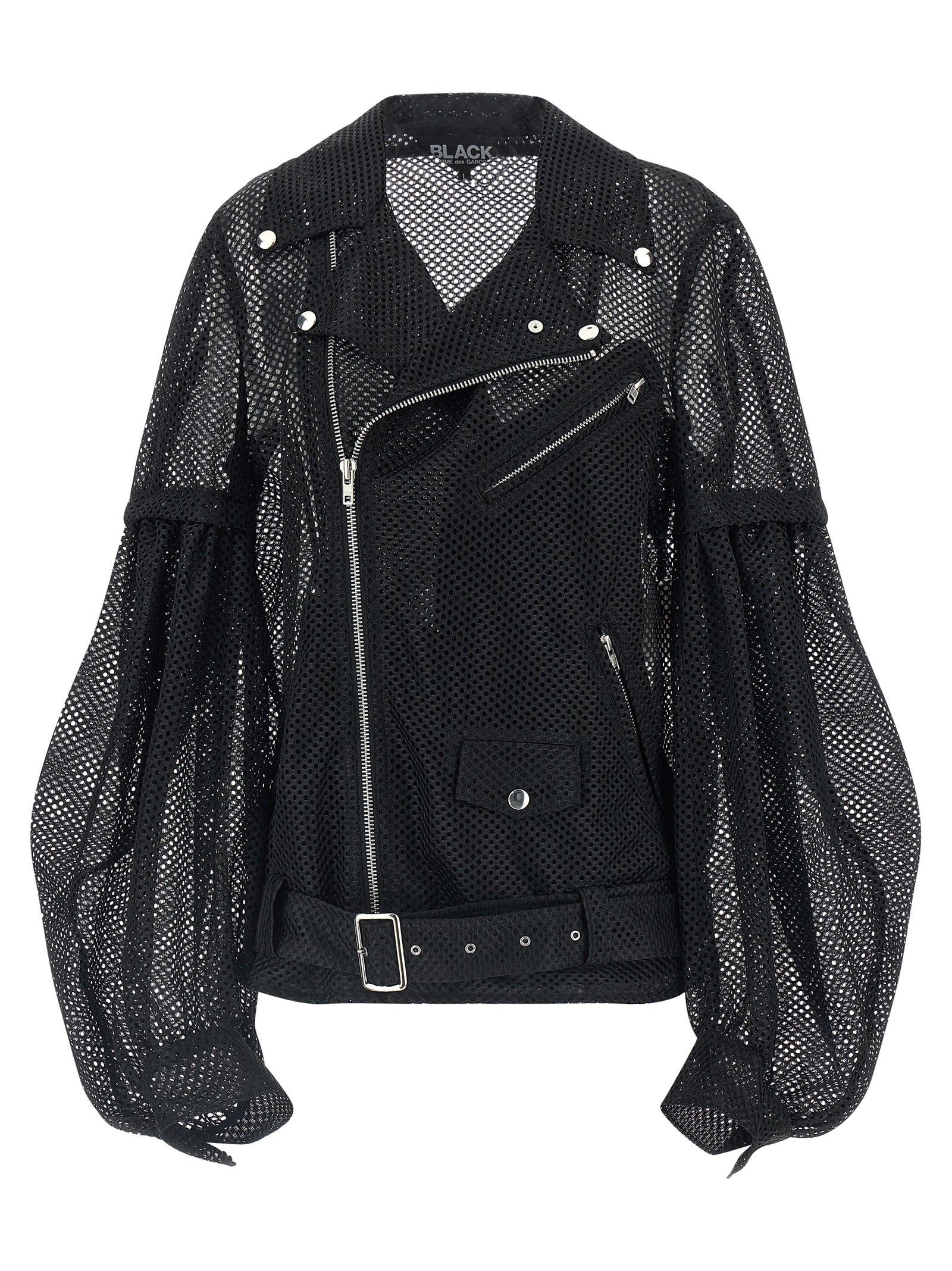 Mesh Jacket Black Polyester Down Jacket, Parka, Casual