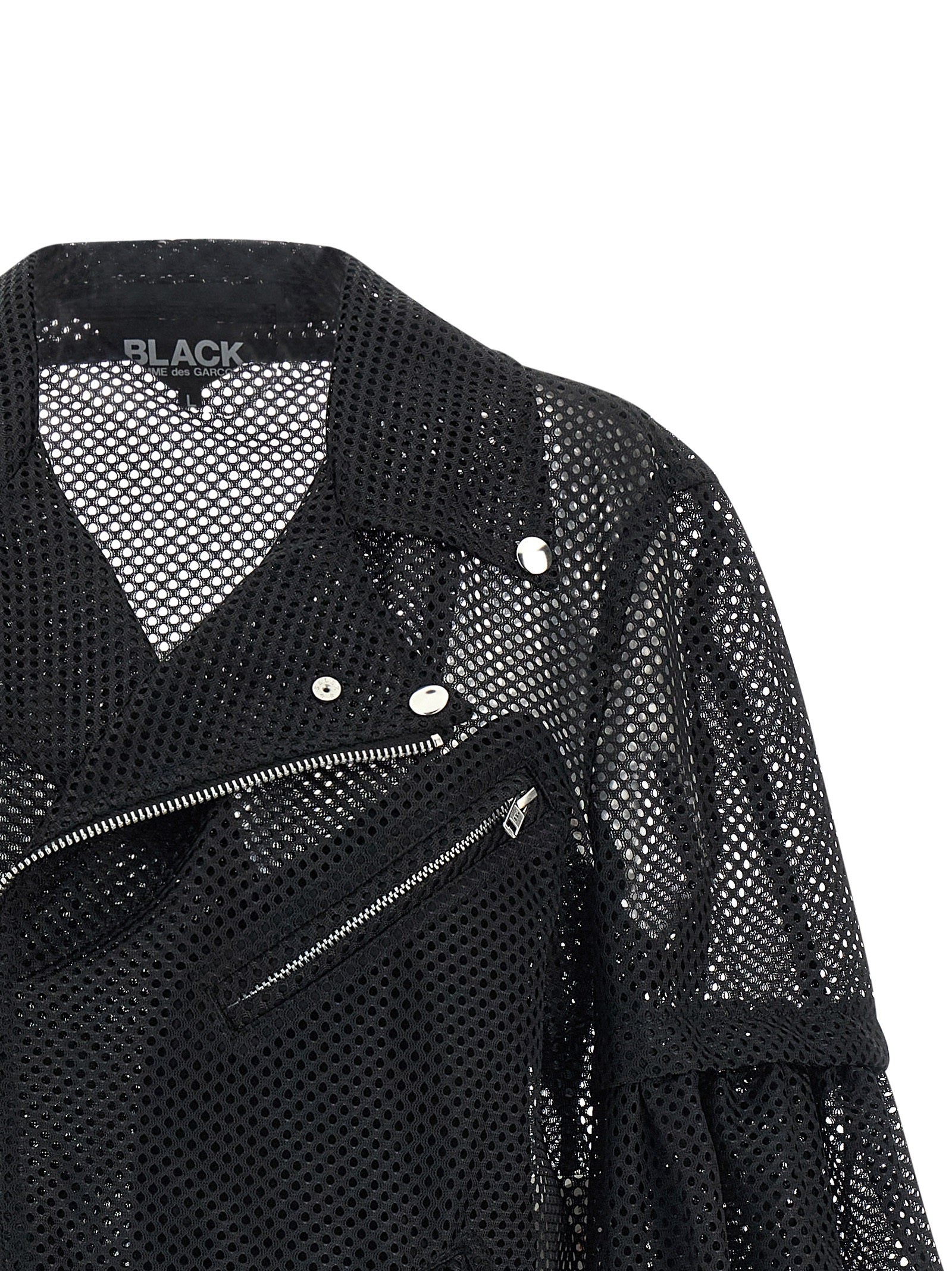 Mesh Jacket Black Polyester Down Jacket, Parka, Casual