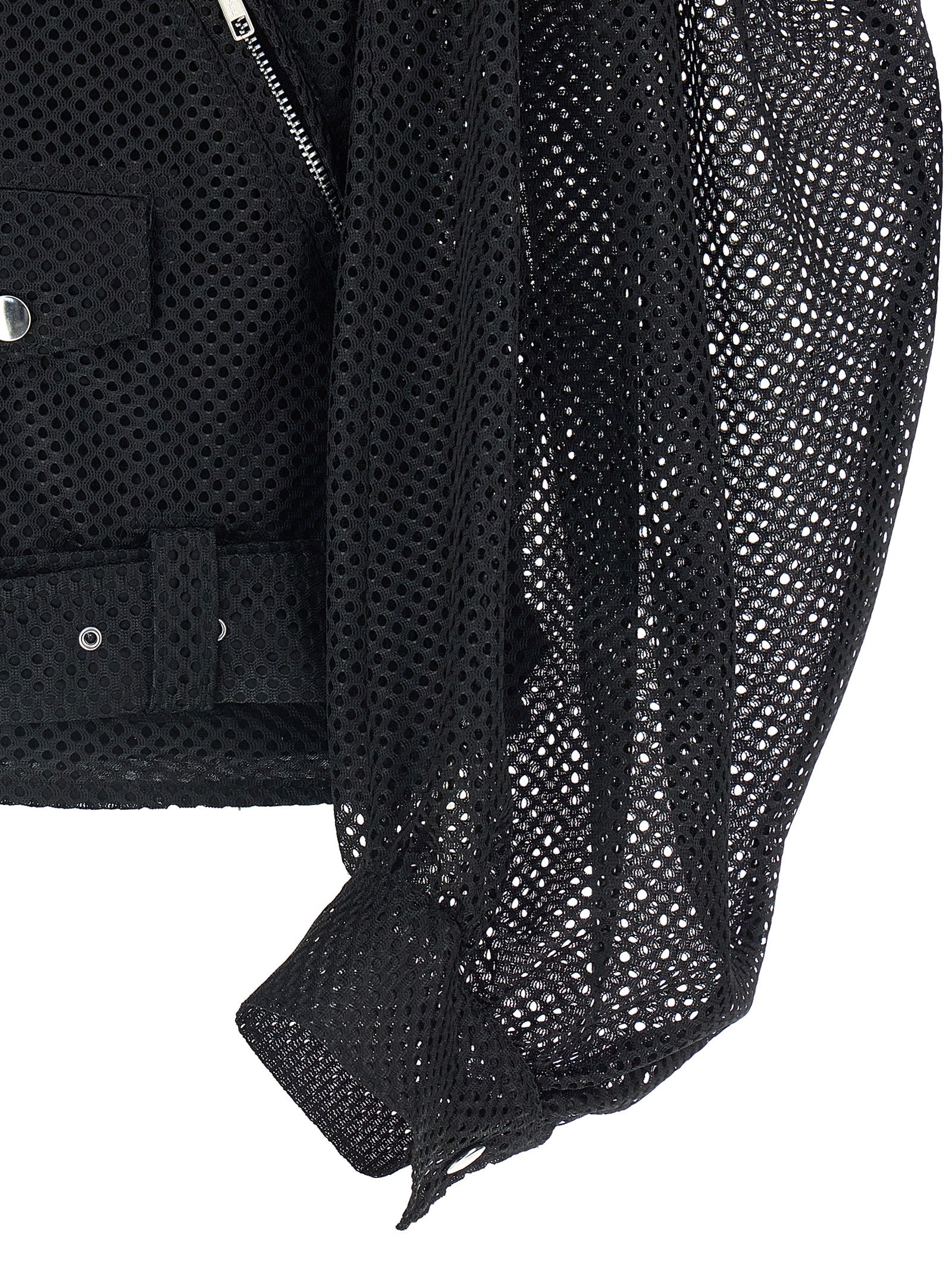 Mesh Jacket Black Polyester Down Jacket, Parka, Casual