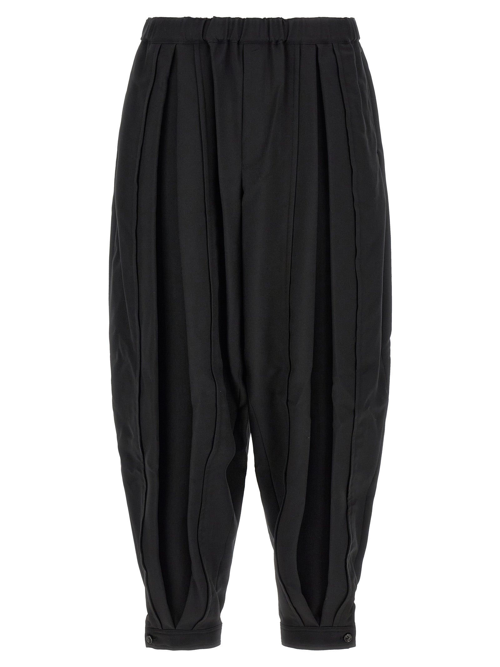 Barrel Leg Pants Black Polyester