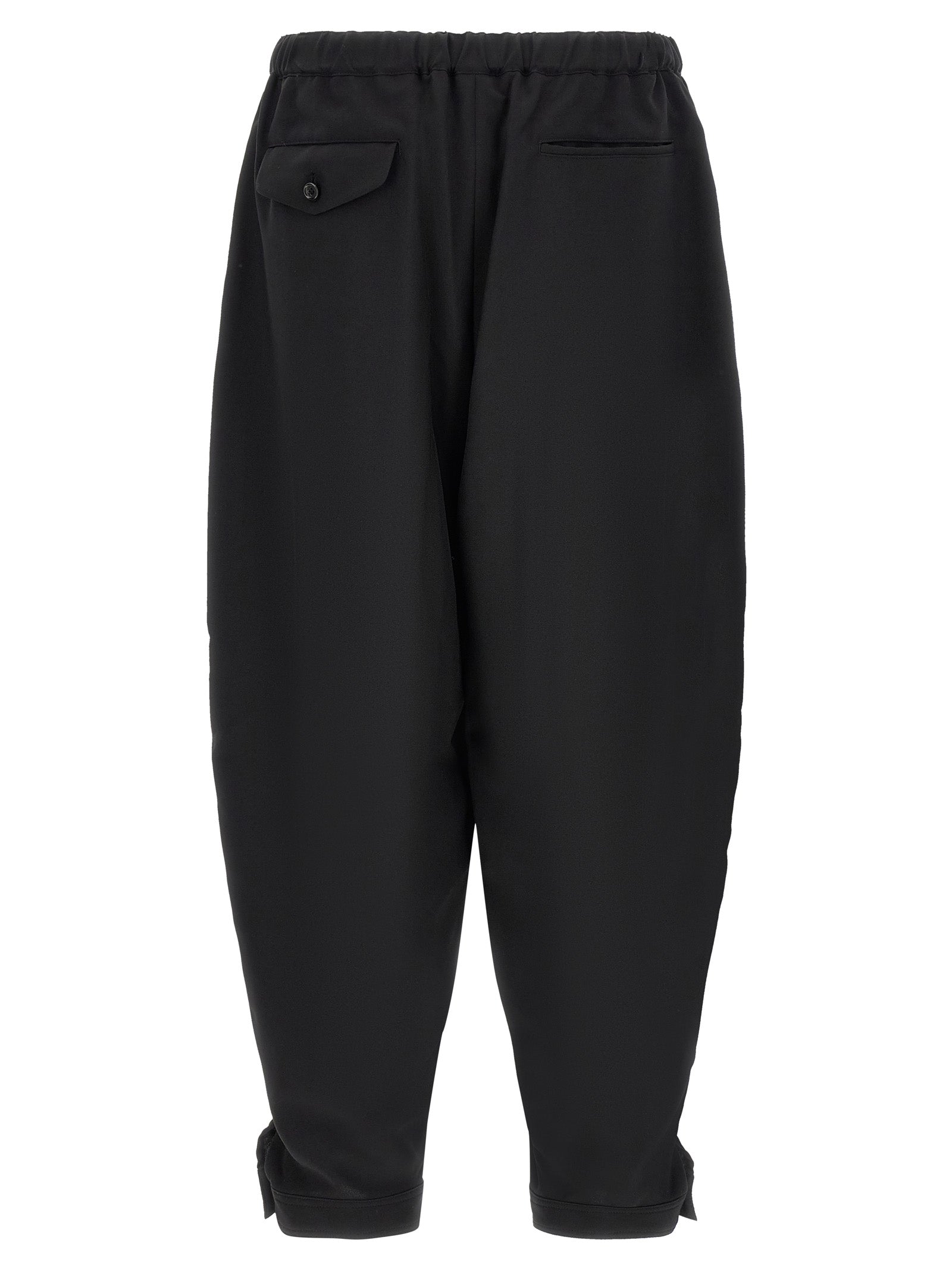 Barrel Leg Pants Black Polyester