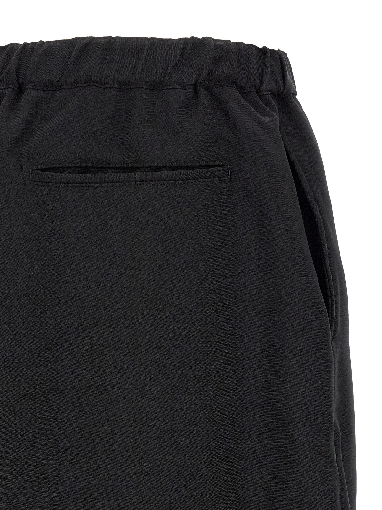 Barrel Leg Pants Black Polyester
