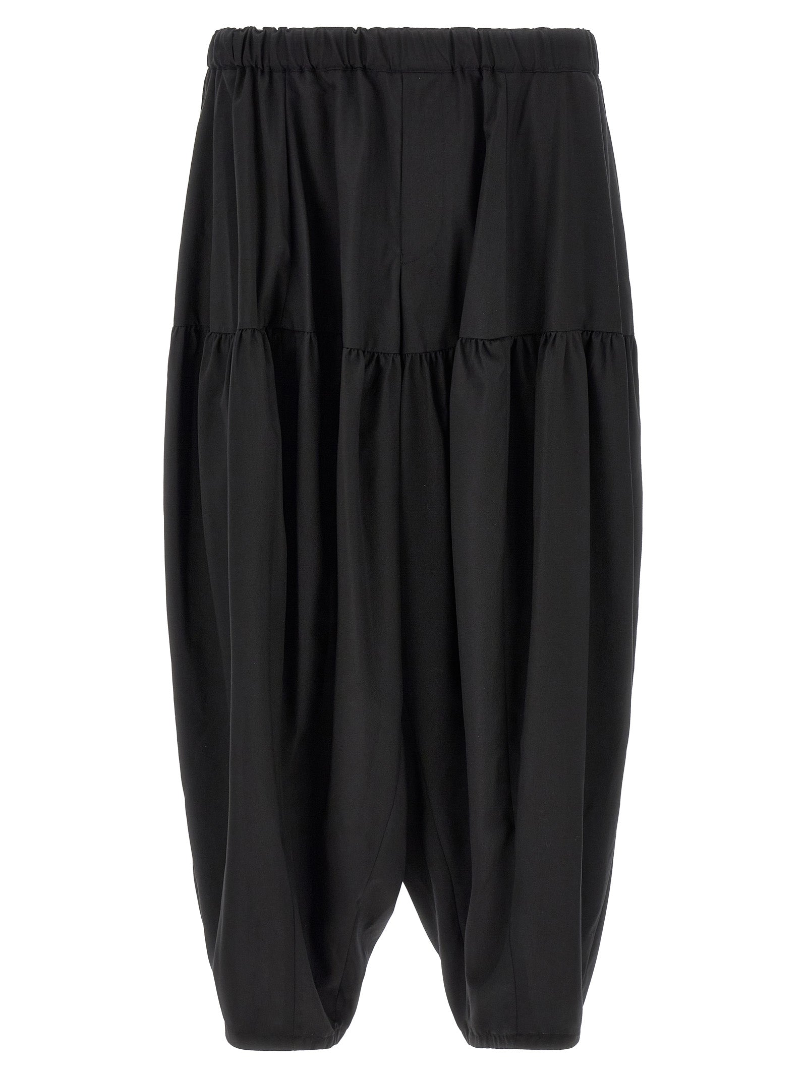 Barrel Leg Pants Black Polyester