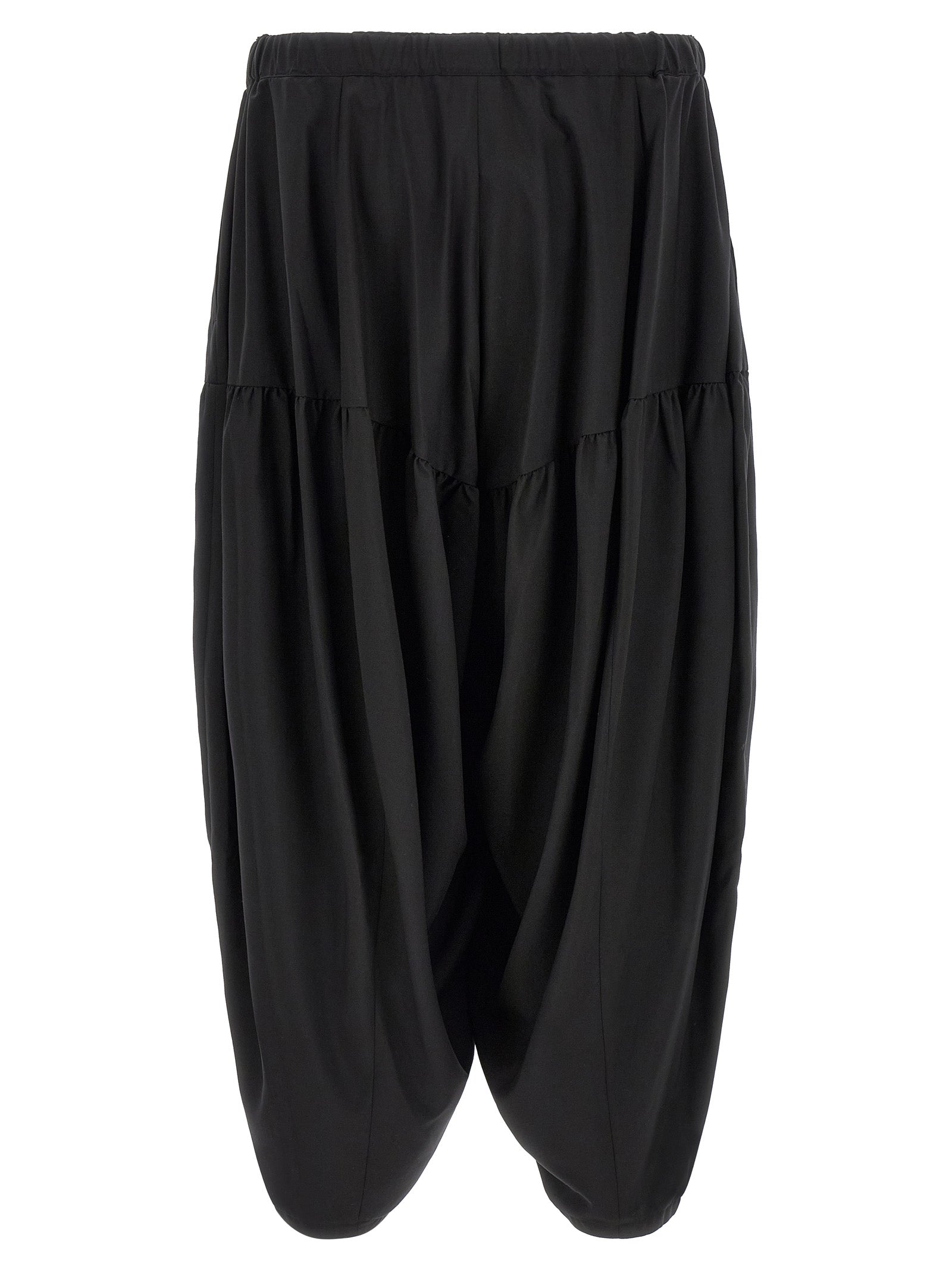 Barrel Leg Pants Black Polyester