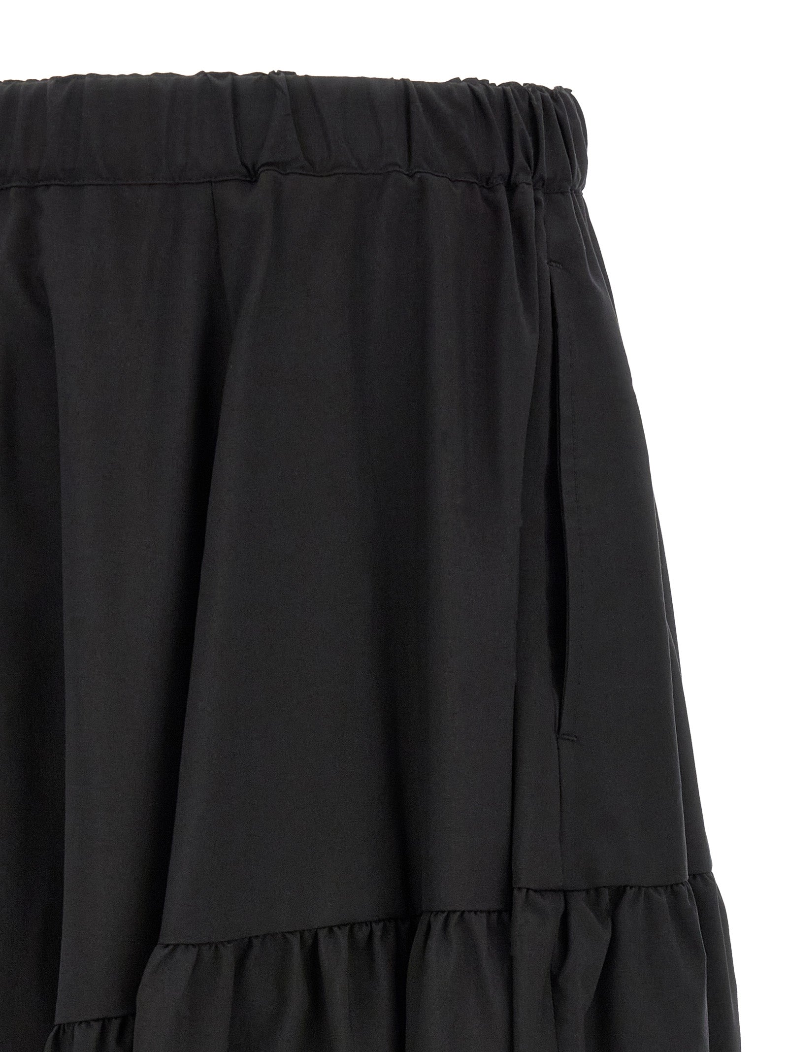 Barrel Leg Pants Black Polyester
