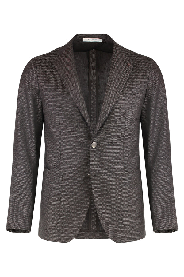Wool Jacket Single-Breasted Dark Brown Virgin Suit & Dinner