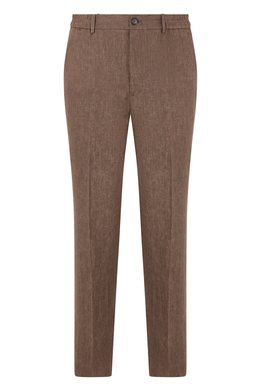 Trousers Tapered Linen Medium Brown