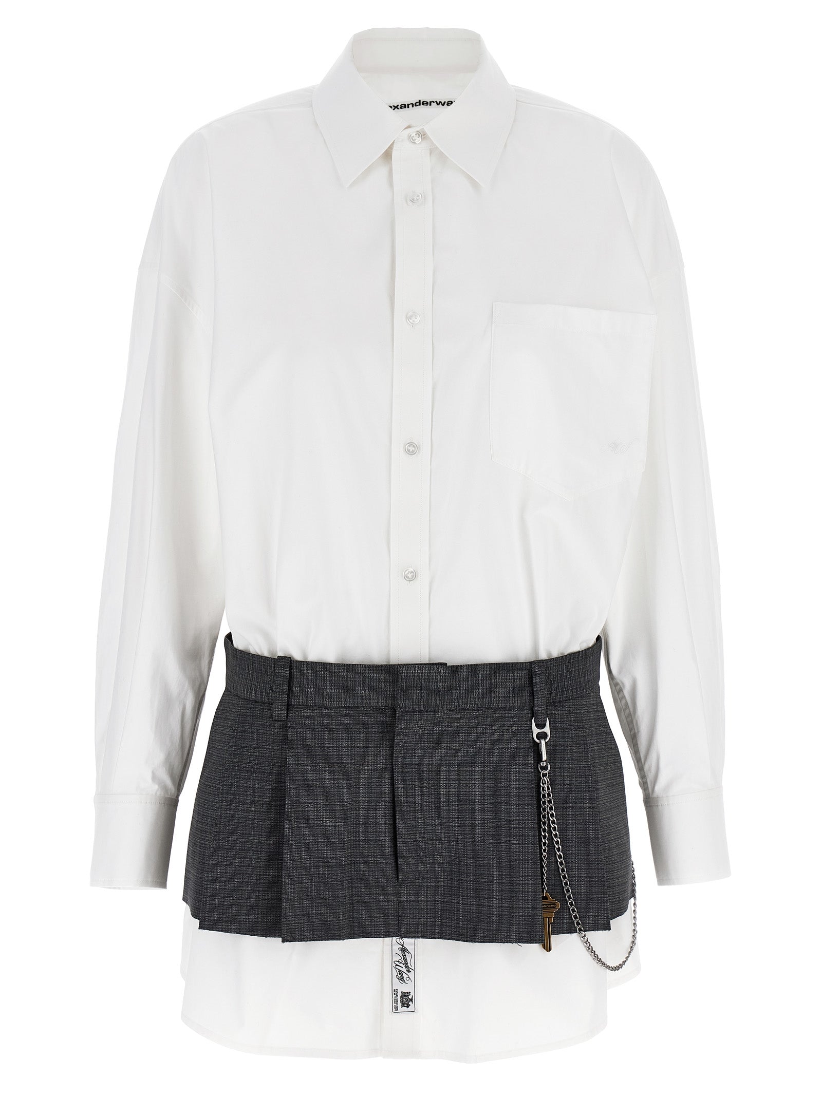 Pre-Styled Shirt Dress W Chain Multicolor Cotton