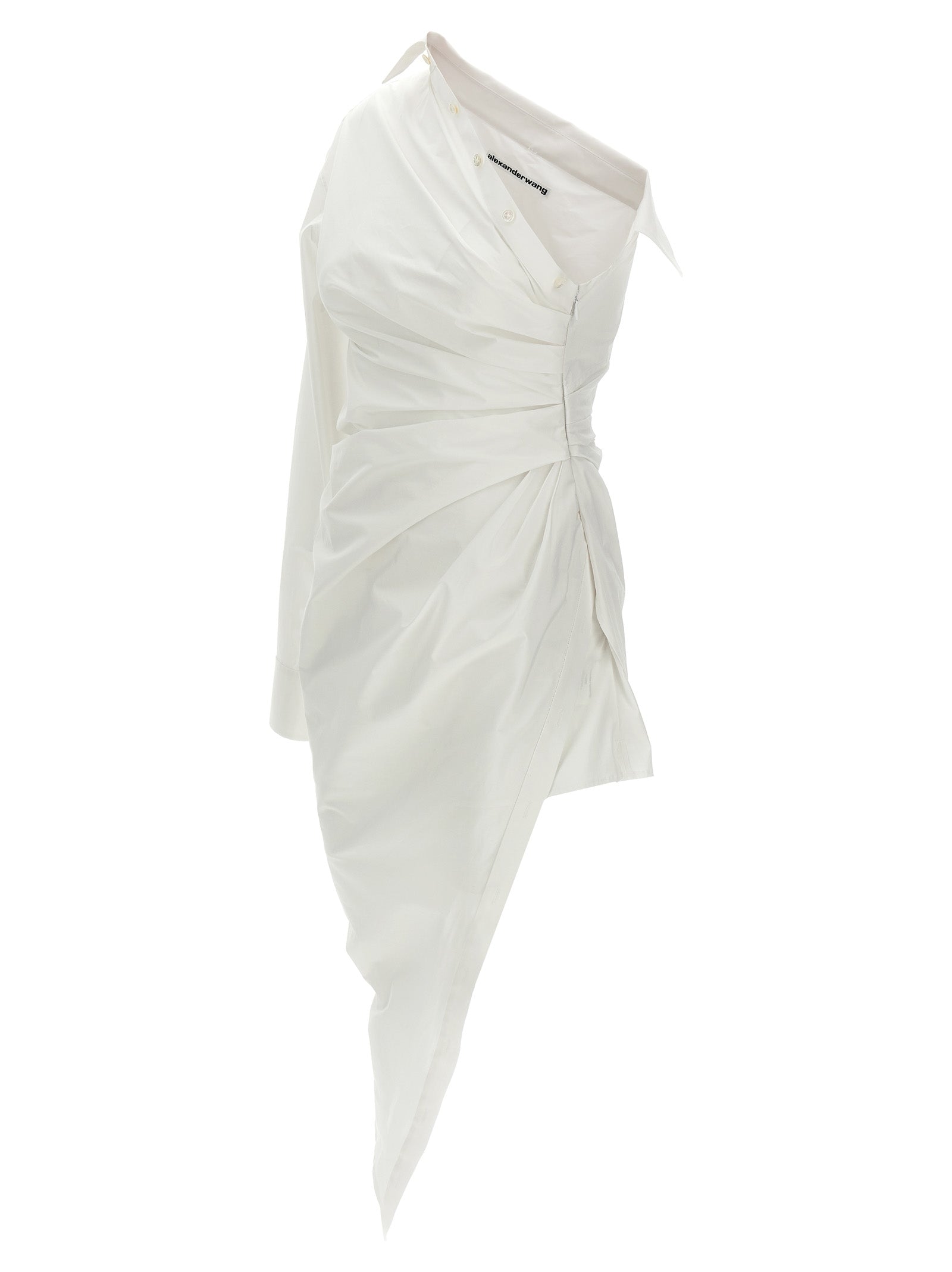 Asymmetrical shirt dress White Cotton