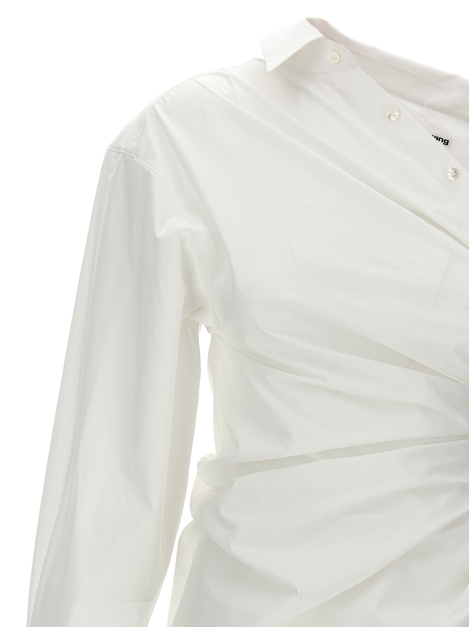 Asymmetrical shirt dress White Cotton