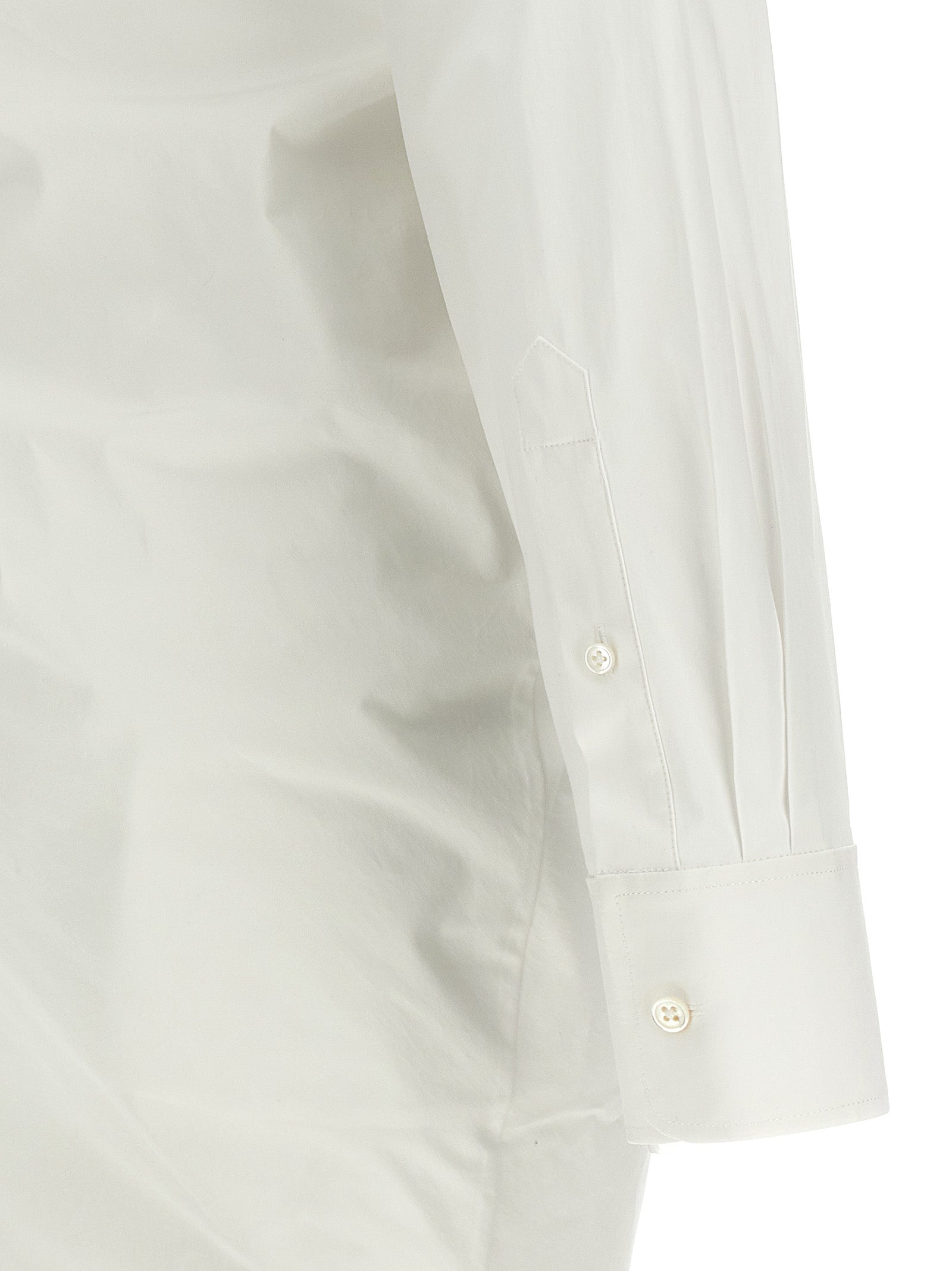 Asymmetrical shirt dress White Cotton