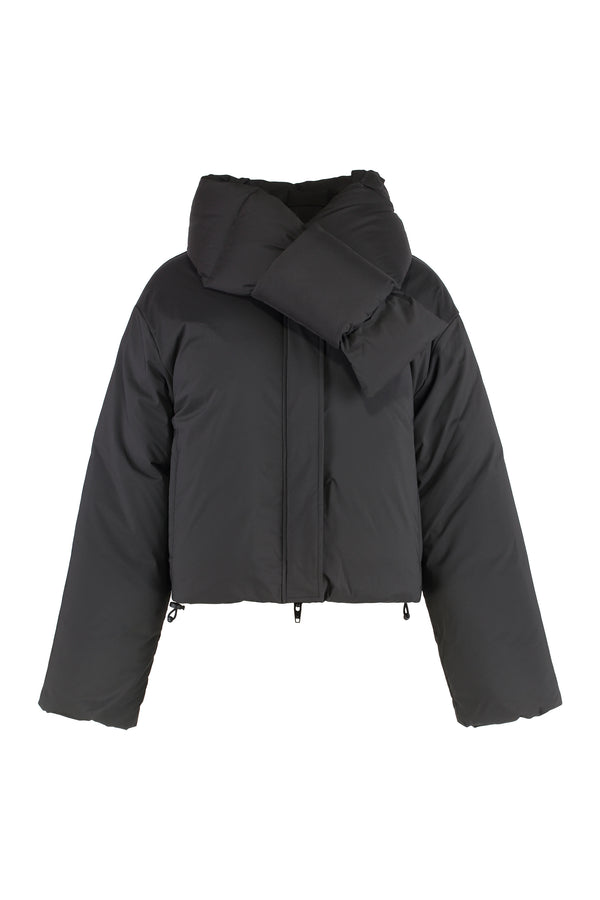 Down Jacket Tech Fabric Black Polyester Puffer