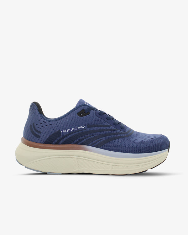 Fessura Italia Jacquard textile upper with rubber stripe detailing sneaker in navy