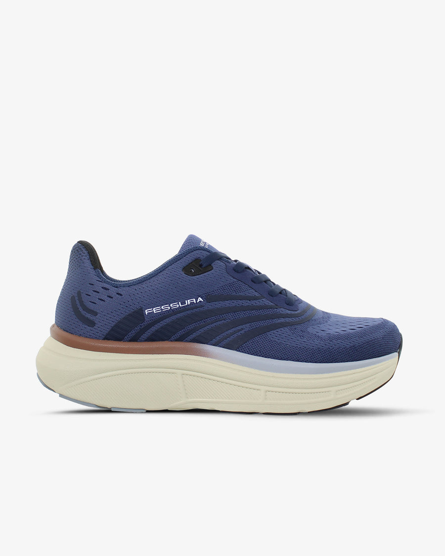 Fessura Italia Jacquard textile upper with rubber stripe detailing sneaker in navy