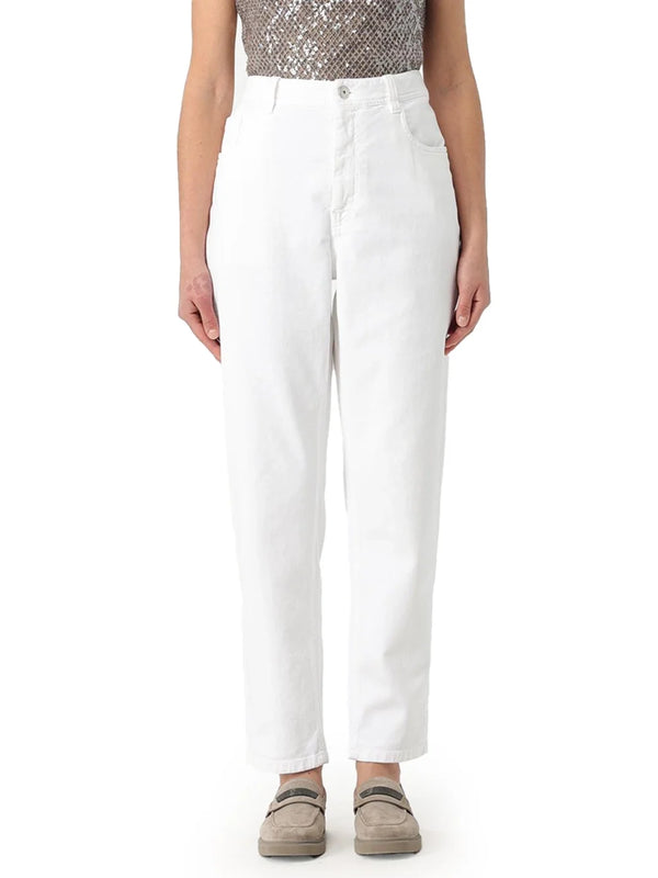 Brunello Cucinelli Straight Leg Trousers White Joggers