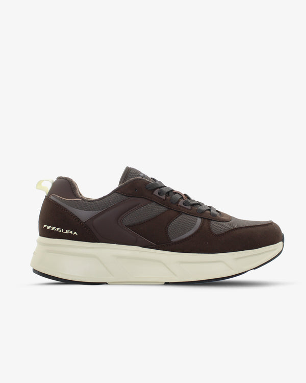 Fessura Italia Microfiber and ripstop upper sneaker in brown
