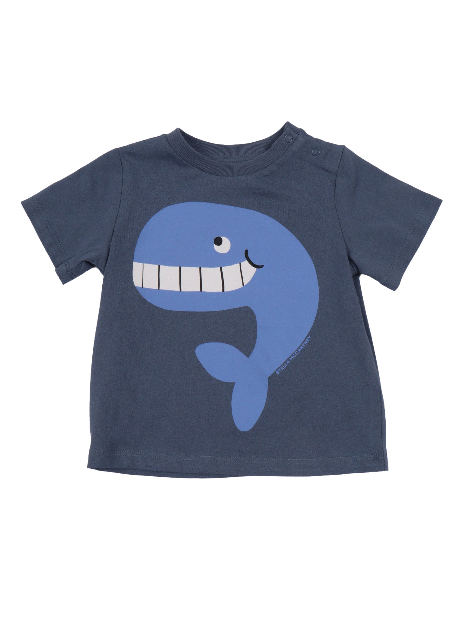 T-SHIRT-TOP Blue Cotton Short Sleeves T-shirt