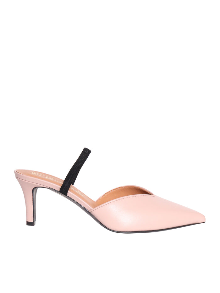 Pink slingback with strap Leather Sole In Pump