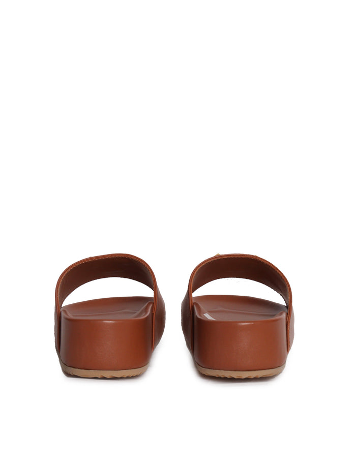 Jewel slippers Brown Leather Sole In Rubber Ciabattina