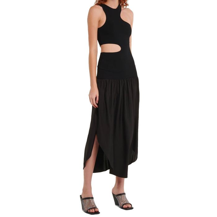 Stella Mccartney Silk Cut-Out Maxi Dress Black