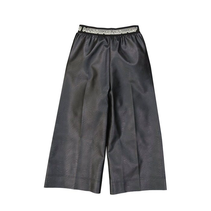 Stella Mccartney Cropped Leather Effect Pants Black Viscose