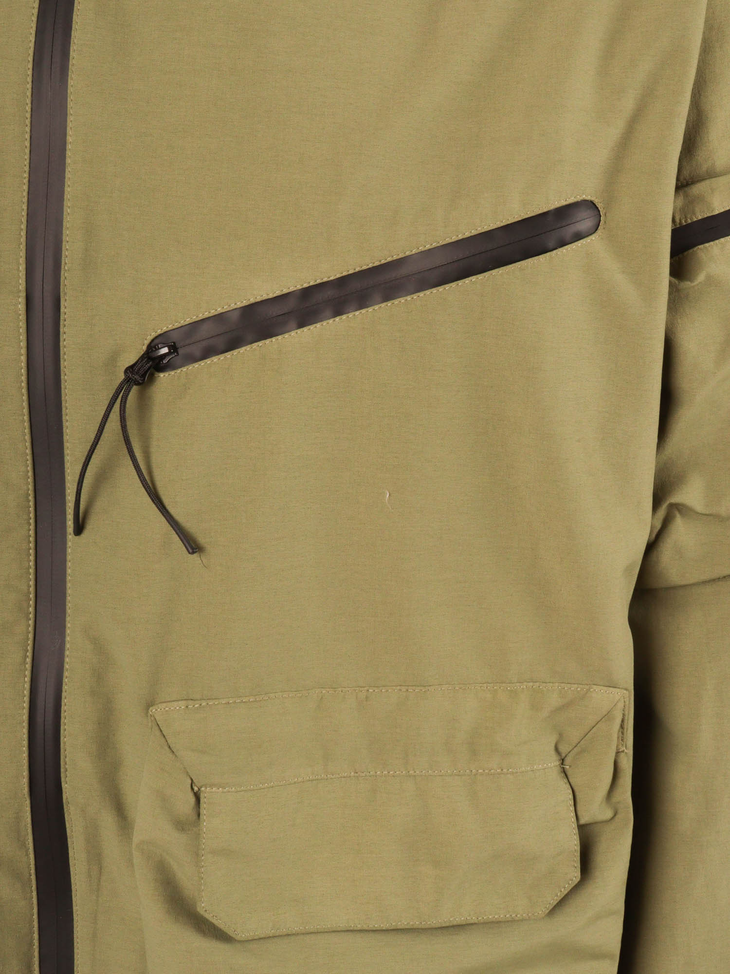 New Sheet Jacket Olivine Green Nylon Elastane Giubbino Corto
