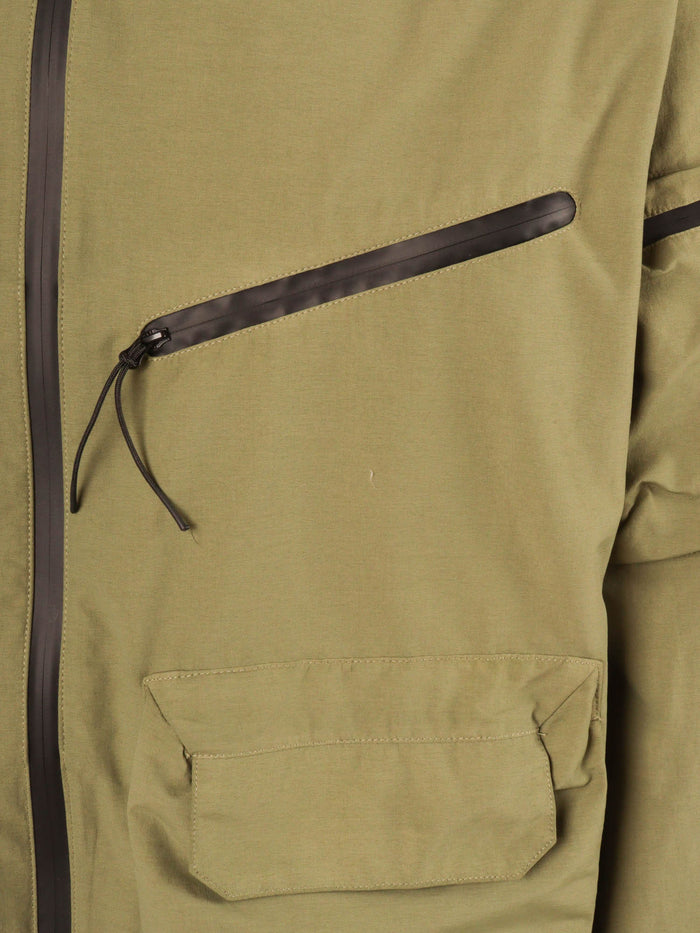 New Sheet Jacket Olivine Green Nylon Elastane Giubbino Corto